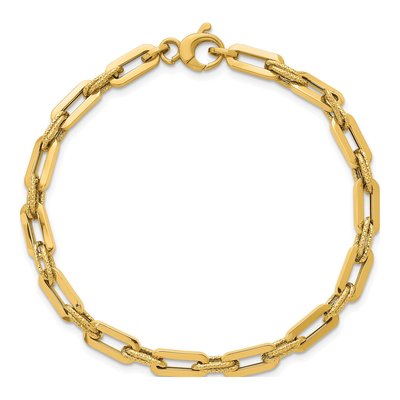 14K Yellow Gold Double Fancy Link Bracelet – view 5