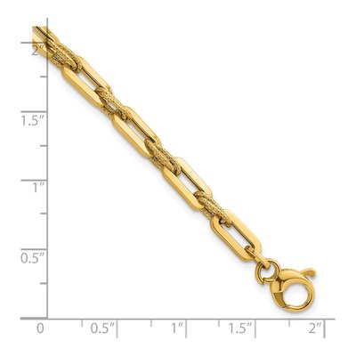14K Yellow Gold Double Fancy Link Bracelet – view 6