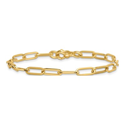 14K Yellow Gold 4.75mm Paper Clip Link Chain Bracelet – view 4
