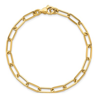 14K Yellow Gold 4.75mm Paper Clip Link Chain Bracelet – view 5