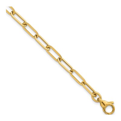 14K Yellow Gold 4.75mm Paper Clip Link Chain Bracelet