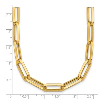 14K Yellow Gold 7mm Paperclip Chain – view 6