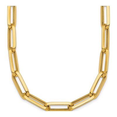14K Yellow Gold 7mm Paperclip Chain