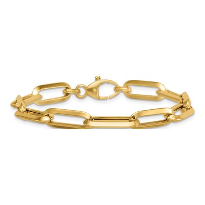14K Yellow Gold Paperclip Bracelet – view 4