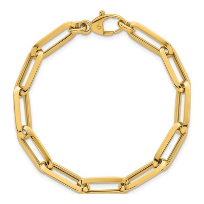 14K Yellow Gold Paperclip Bracelet – view 5
