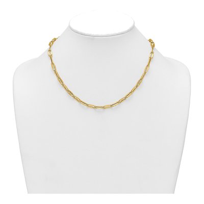 14K Yellow Gold 5.65mm Fancy Cable Oval Link Chain – view 4