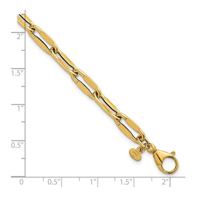 14K Yellow Gold Flattened Oval Link Bracelet – view 6