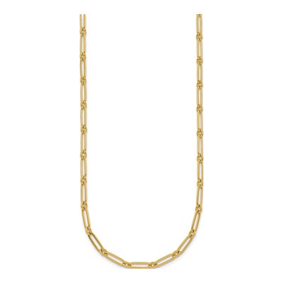 14K Yellow Gold 3.75mm Round Paperclip Chain – view 3