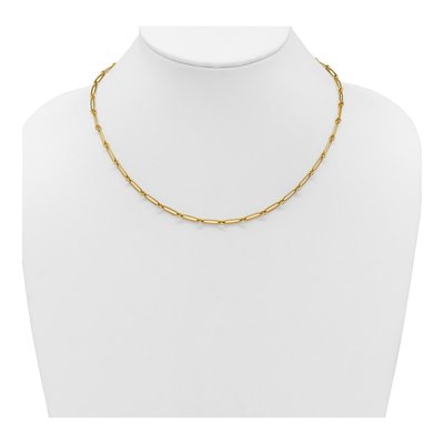 14K Yellow Gold 3.75mm Round Paperclip Chain – view 4