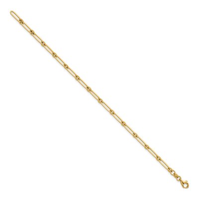 14K Yellow Gold 3.75mm Round Paperclip Chain Bracelet – view 3