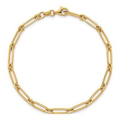 14K Yellow Gold 3.75mm Round Paperclip Chain Bracelet – view 5