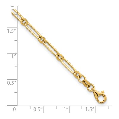 14K Yellow Gold 3.75mm Round Paperclip Chain Bracelet – view 6