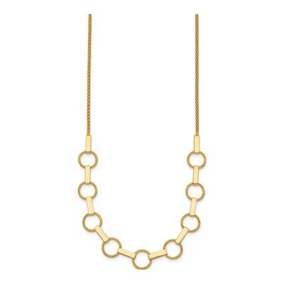 14K Yellow Gold Circles Bars Necklace – view 3