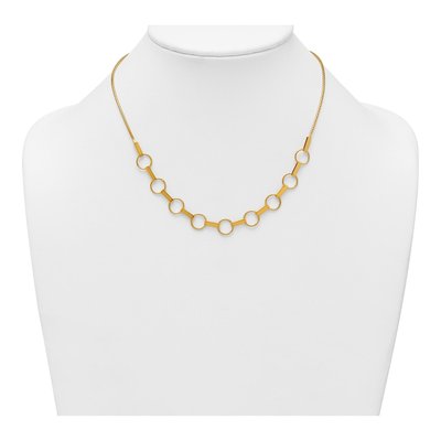 14K Yellow Gold Circles Bars Necklace – view 4