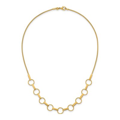 14K Yellow Gold Circles Bars Necklace – view 5