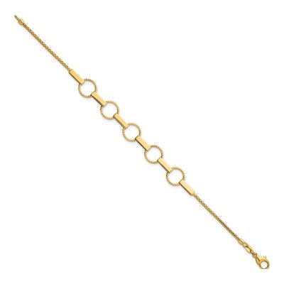 14K Yellow Gold Circles Bars Bracelet – view 3