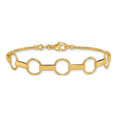 14K Yellow Gold Circles Bars Bracelet – view 4