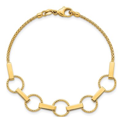 14K Yellow Gold Circles Bars Bracelet – view 5