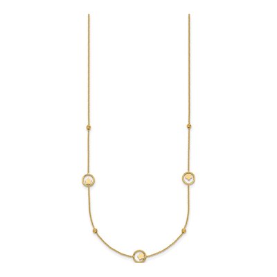 14K Yellow Gold Star Circle Station Necklace – view 3