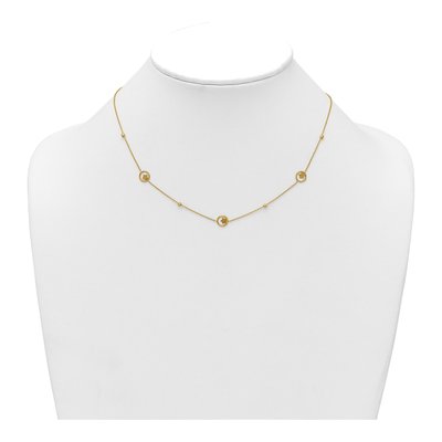 14K Yellow Gold Star Circle Station Necklace – view 4