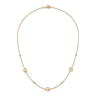14K Yellow Gold Star Circle Station Necklace – view 5