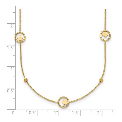 14K Yellow Gold Star Circle Station Necklace – view 6