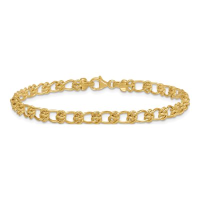 14K Yellow Gold 5mm Fancy Knot Link Chain Bracelet – view 4