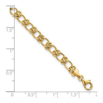14K Yellow Gold 5mm Fancy Knot Link Chain Bracelet – view 6