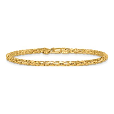 14K Yellow Gold 3.5mm Fancy Link Chain Bracelet – view 4