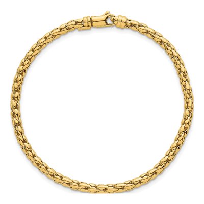 14K Yellow Gold 3.5mm Fancy Link Chain Bracelet – view 5