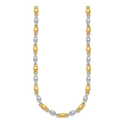 14K Two-Tone Gold Fancy Link 18-inch Necklace – view 3