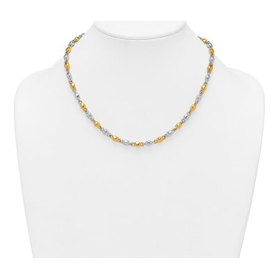 14K Two-Tone Gold Fancy Link 18-inch Necklace – view 4