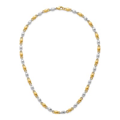 14K Two-Tone Gold Fancy Link 18-inch Necklace – view 5