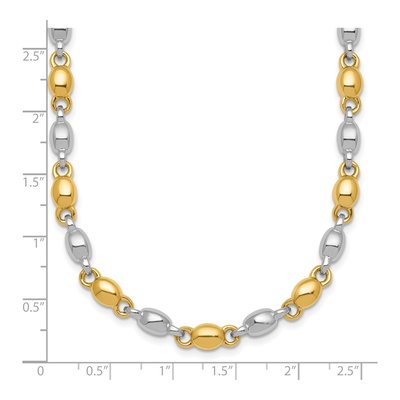 14K Two-Tone Gold Fancy Link 18-inch Necklace – view 6