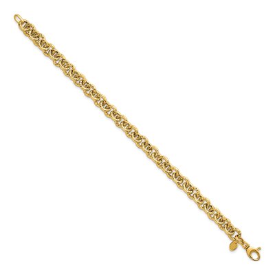 14K Yellow Gold 7.35mm Cable Link Chain Bracelet – view 3