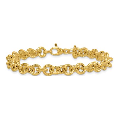14K Yellow Gold 7.35mm Cable Link Chain Bracelet – view 4
