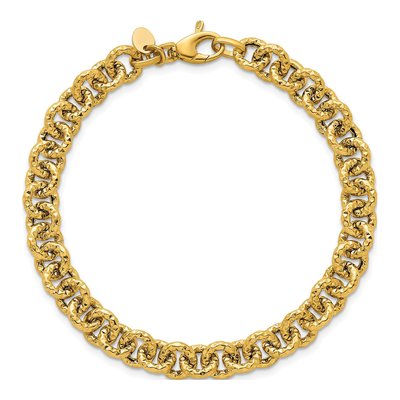 14K Yellow Gold 7.35mm Cable Link Chain Bracelet – view 5