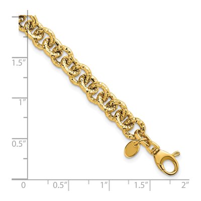 14K Yellow Gold 7.35mm Cable Link Chain Bracelet – view 6