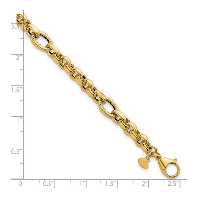 14K Yellow Gold 8.4mm Rolo Oval Link Chain Bracelet – view 6