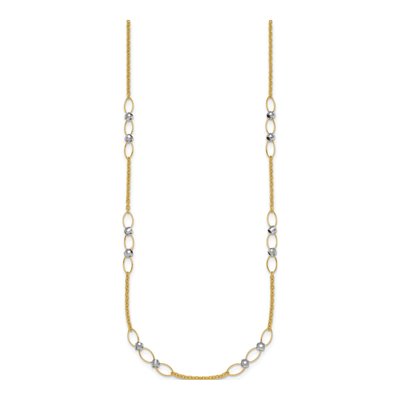 14K Two-Tone Gold 18-Inch Fancy Link Necklace – view 3