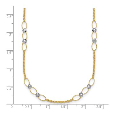 14K Two-Tone Gold 18-Inch Fancy Link Necklace – view 6