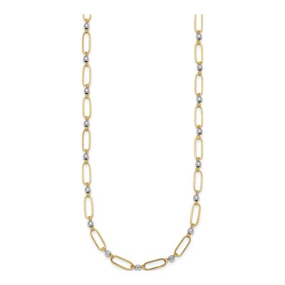 14K Two-Tone Gold Paperclip Necklace – view 3
