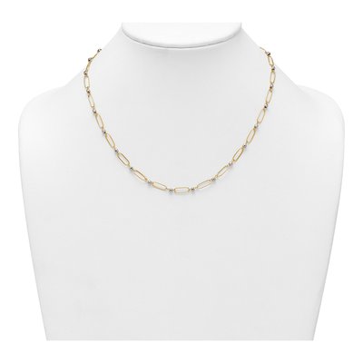 14K Two-Tone Gold Paperclip Necklace – view 4