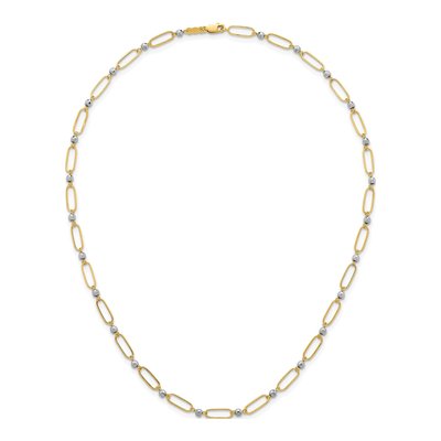 14K Two-Tone Gold Paperclip Necklace – view 5