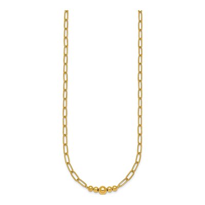 14K Yellow Gold Graduated Paperclip Necklace – view 3