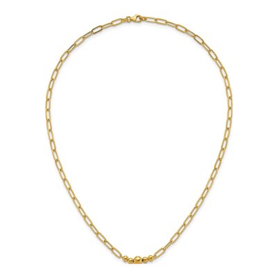 14K Yellow Gold Graduated Paperclip Necklace – view 5
