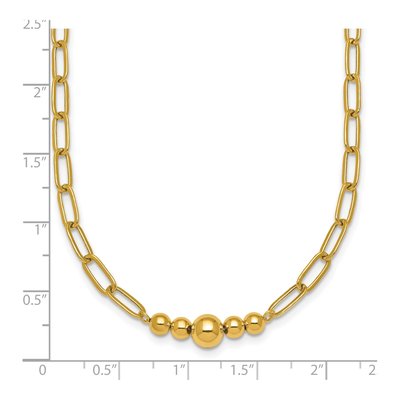 14K Yellow Gold Graduated Paperclip Necklace – view 6