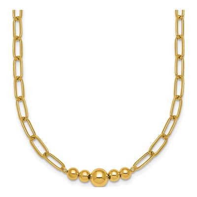14K Yellow Gold Graduated Paperclip Necklace