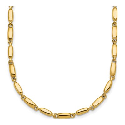 14K Yellow Gold Fancy Bar Link Necklace