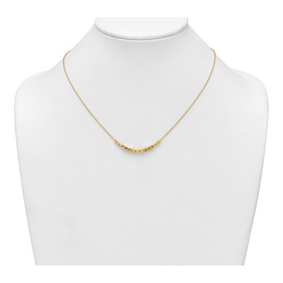 14K Yellow Gold Diamond-Cut Beaded Necklace – view 4